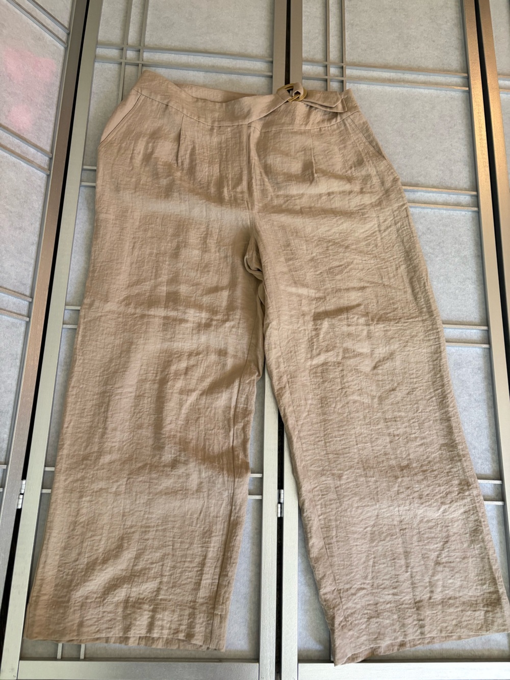 Wide-Leg  Women’s Pants in Light Tan